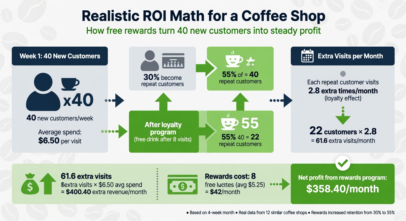 Coffee shop specific ROI math breakdown